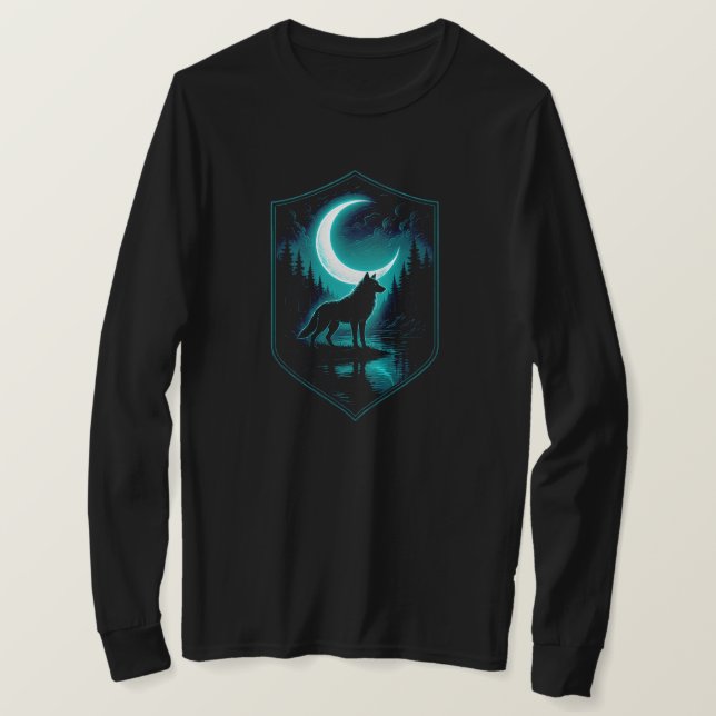 Mystical Lone Varg by Moonlit River | BLACK ENDAST T Shirt (Design framsida)
