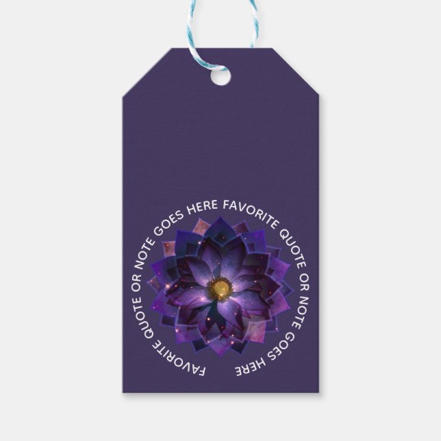 Mystical Lotus Flower Mandala | Ny ålder Presentetikett (Framsidan)