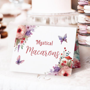 Mystical Macarons Birthday Buffet-etikett Kort