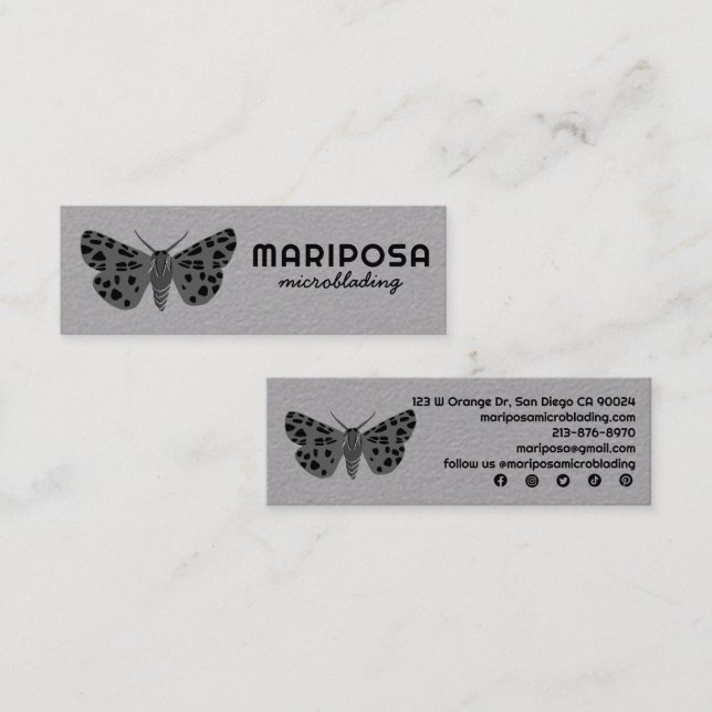 Mystical Magic MOTH Esthetician Beauty Salon Mini Visitkort (Fram/baksida)