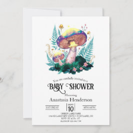 Mystical Magic Mushroom Baby Shower Inbjudningar