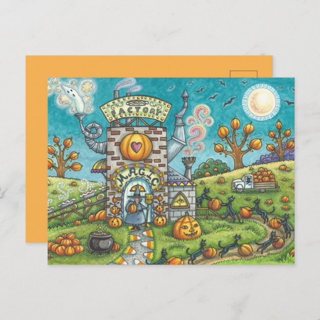 MYSTICAL MAGIC PAJ FACTORY Funny Svarta katter, Wi Helg Vykort (Fram/baksida)