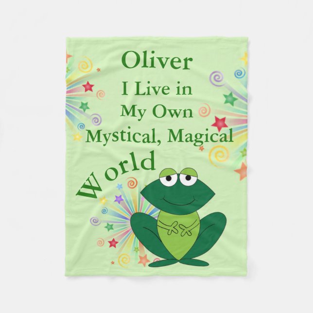 Mystical Magic World Funny Frog Fleecefilt (Framsidan)