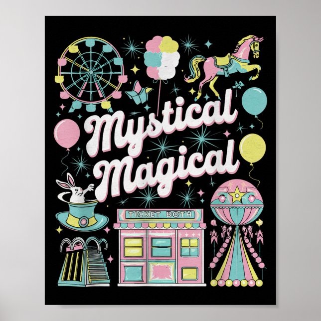 Mystical Magical Retro Aesthetic Space Gift Men Wo Poster (Framsidan)