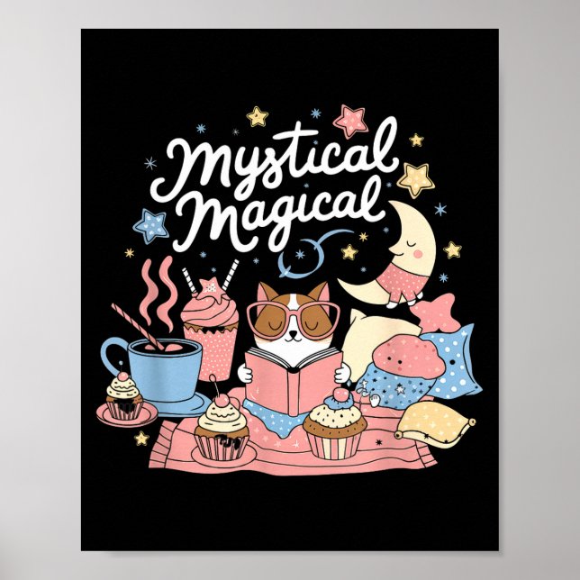 Mystical Magical Retro Aesthetic Space Gift Men Wo Poster (Framsidan)