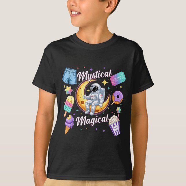 Mystical Magical Retro Aesthetic Space Men Women K T Shirt (Framsida)