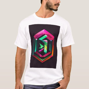 "Mystical Majesty: Geometric Lejon Logotyp with Ho T Shirt