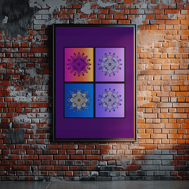 Mystical Mandala Quartet: Solnedgång till midnatt Poster (Skapare uppladdad)