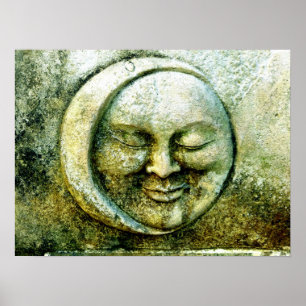 Mystical Måne Decoupage Poster