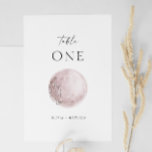 , Mystical Måne | Elegant Celestial Bröllop Bordsnummer<br><div class="desc">Ta en mjuk, romantisk beröring till ditt bröllopsmottagande med det mystiska måne-bordsnumret. Designat med en känslig rosa måne och raffinerad, modern typografi är detta kort perfekt för celestial, måne temed eller astrology inspirerad bröllop. Dess rena och minimalistiska utformning gör den tillräckligt mångsidig för att komplettera både contemporaryn och Boho bröllop...</div>