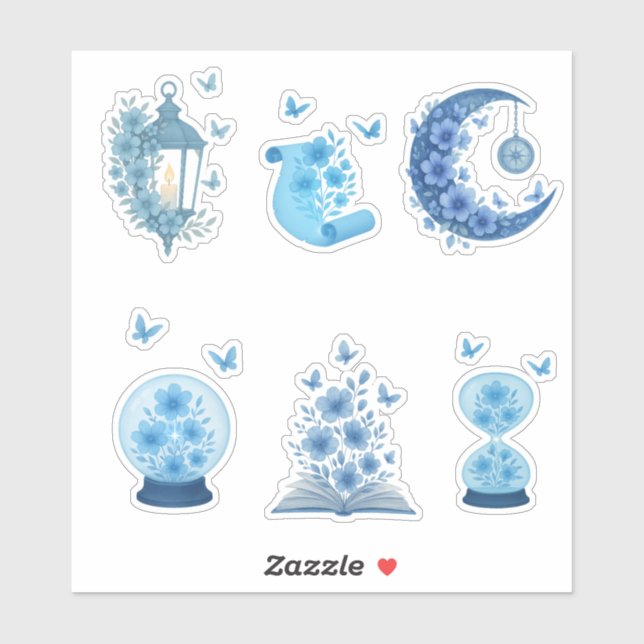 Mystical Måne, Lantern & Crystal Boll Klistermärken (Ark)