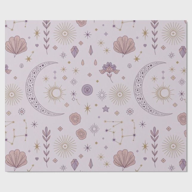 Mystical Måne och Stars Tissue Paper Presentpapper (Platt)