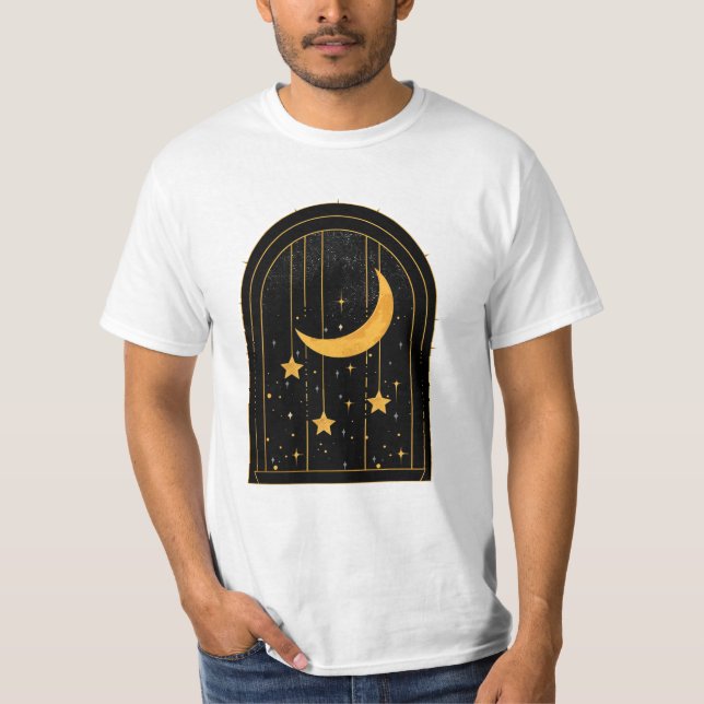 Mystical Måne och Stars Window T-Shirt (Framsida)