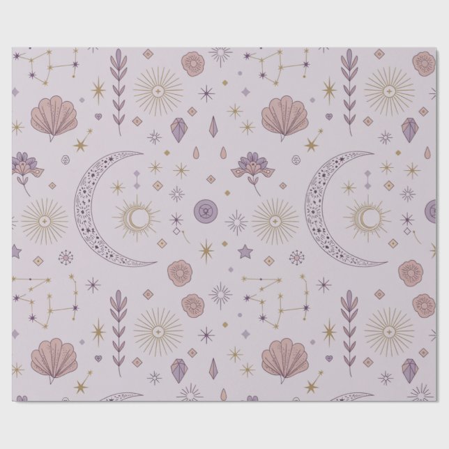 Mystical Måne och Stars Wrapping Papper | kelestia Presentpapper (Platt)