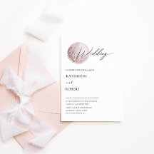 Mystical Måne  Rosa Bröllopsinbjudan