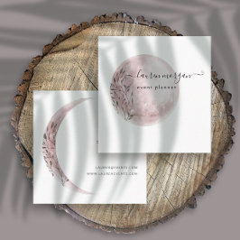 Mystical Måne Rosa Elegant Fyrkantigt Visitkort