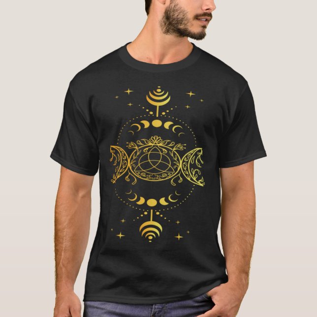 Mystical Måne Witchy Celestial Crescent Lunar Aest T Shirt (Framsida)
