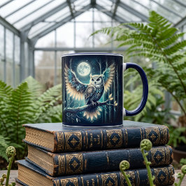 Mystical Moon Owl Celestial Forest Glow Mugg