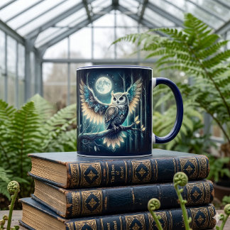 Mystical Moon Owl Celestial Forest Glow Mugg