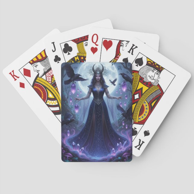 Mystical Moon Witch Aesthetic Playing Cards Casinokort (Baksidan)