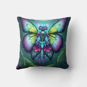 Mystical Moonlit Fairy in a Enchanted Garden Kudde