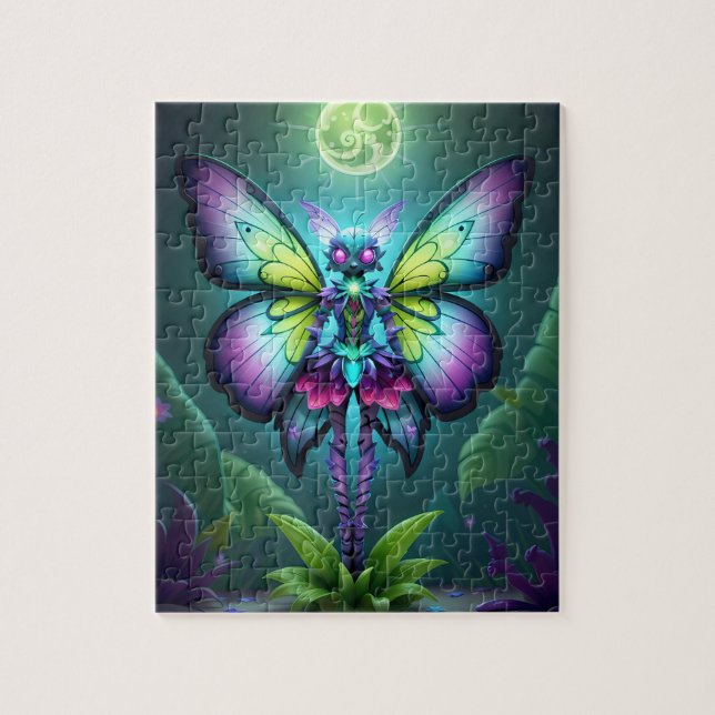 Mystical Moonlit Fairy in a Enchanted Garden Pussel (Vertikal)