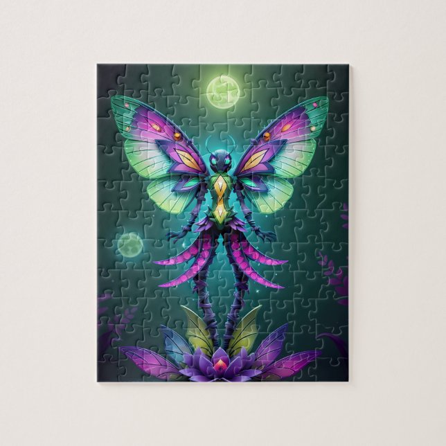 Mystical Moonlit Fairy in a Enchanted Garden Pussel (Vertikal)
