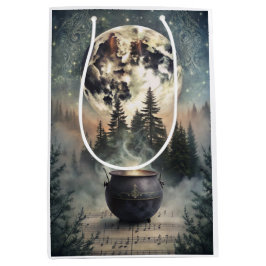 Mystical Moonlit Forest Cauldron - Witchy Magic Ar