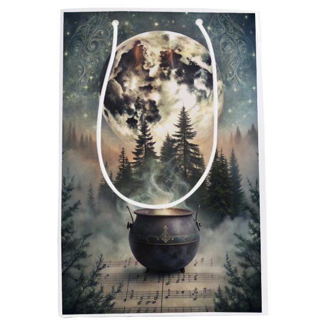 Mystical Moonlit Forest Cauldron - Witchy Magic Ar (Framsidan)