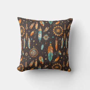 Mystical Mörk Boho: Feathers & Dream Catcher Desi Kudde