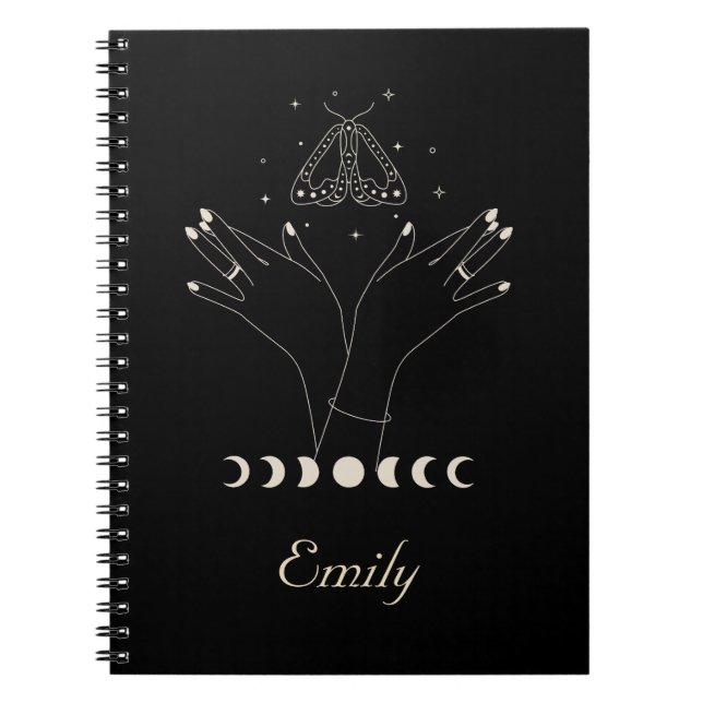 Mystical Moth Celestial Butterfly Notebook Anteckningsbok (Framsidan)