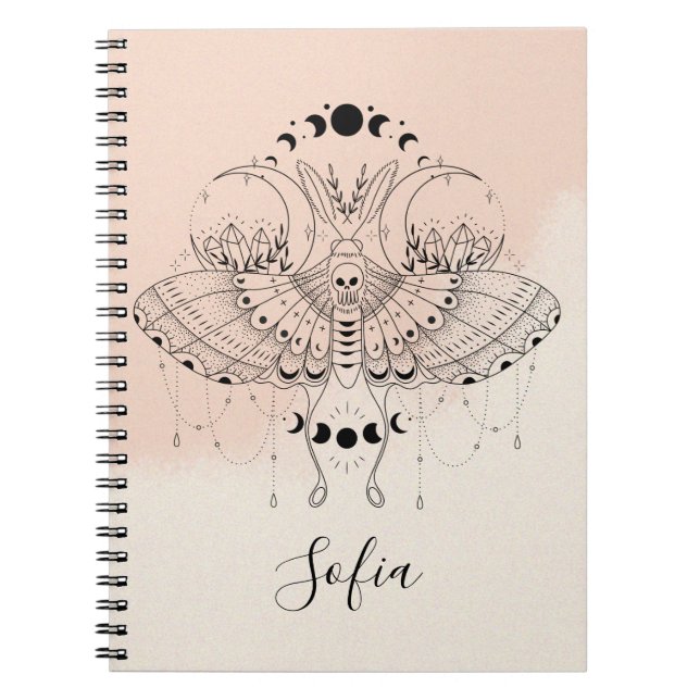 Mystical Moth Celestial Butterfly Notebook Anteckningsbok (Framsidan)
