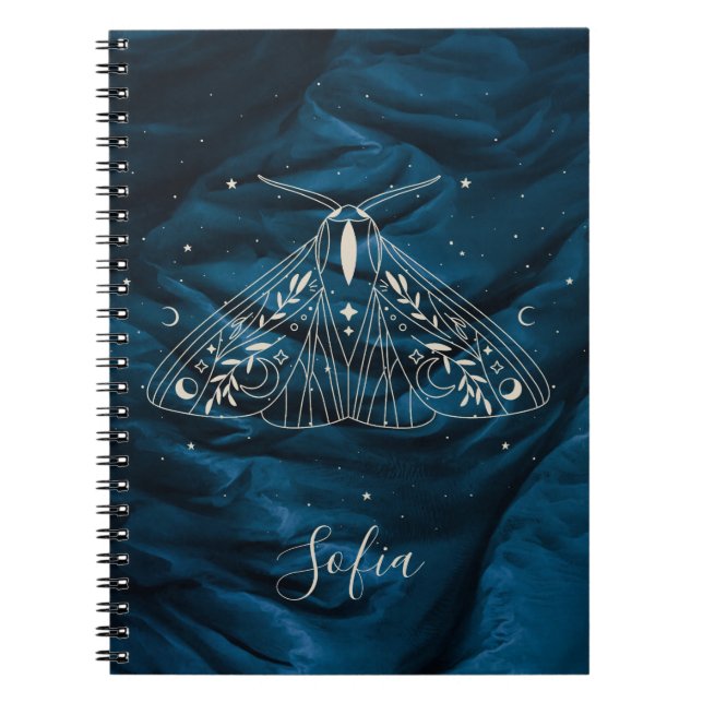 Mystical Moth Celestial Butterfly Notebook Anteckningsbok (Framsidan)