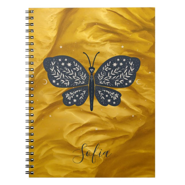 Mystical Moth Celestial Butterfly Notebook Anteckningsbok (Framsidan)