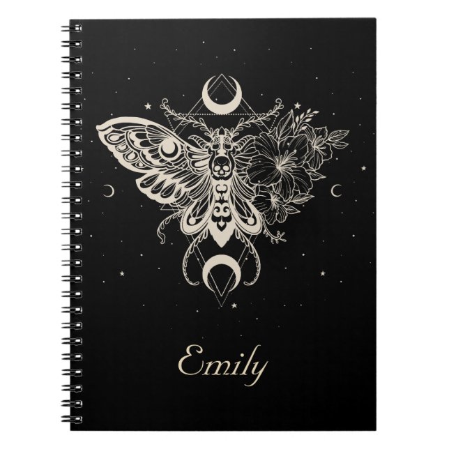 Mystical Moth Celestial Butterfly Notebook Anteckningsbok (Framsidan)