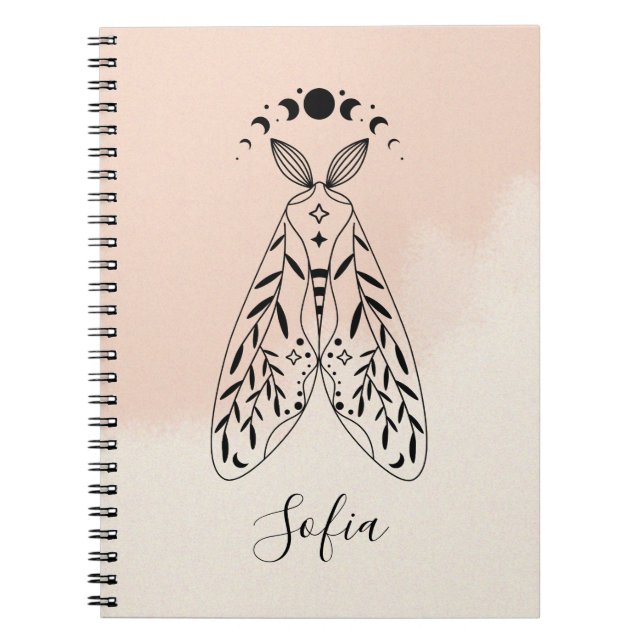Mystical Moth Celestial Butterfly Notebook Anteckningsbok (Framsidan)