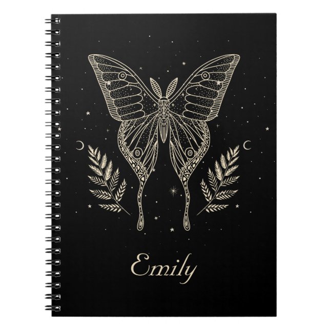 Mystical Moth Celestial Butterfly Notebook Anteckningsbok (Framsidan)