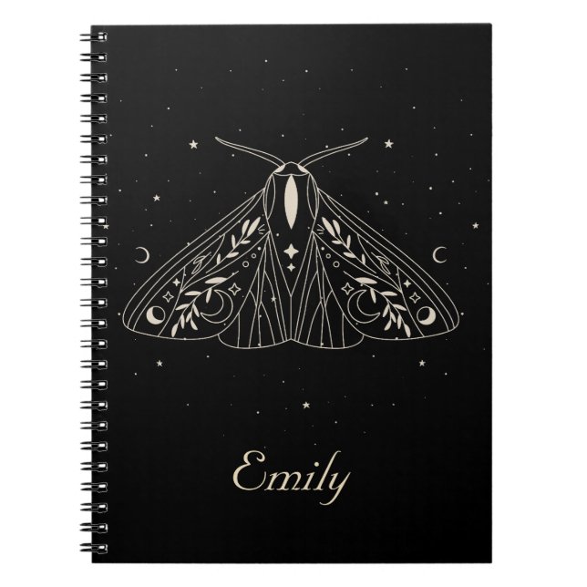 Mystical Moth Celestial Butterfly Notebook Anteckningsbok (Framsidan)
