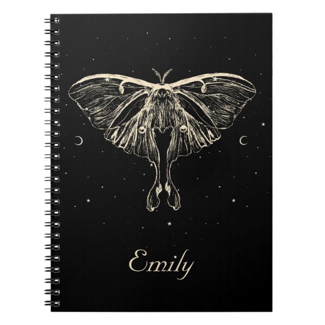 Mystical Moth Celestial Butterfly Notebook Anteckningsbok (Framsidan)