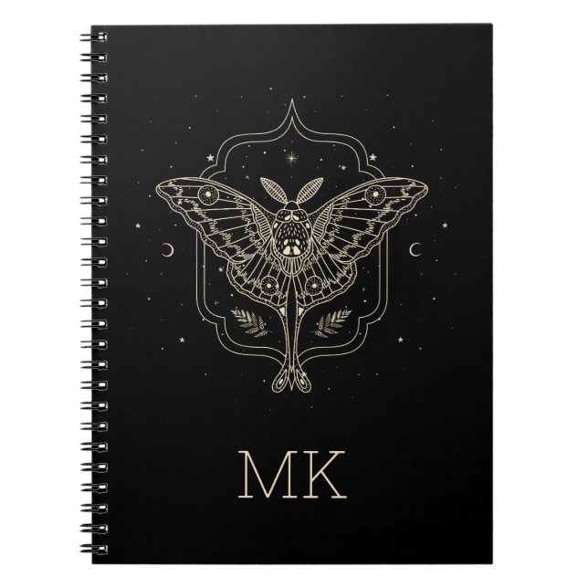 Mystical Moth Celestial Butterfly Notebook Anteckningsbok (Framsidan)