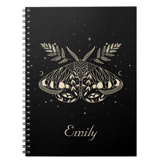 Mystical Moth Celestial Butterfly Notebook Anteckningsbok (Framsidan)