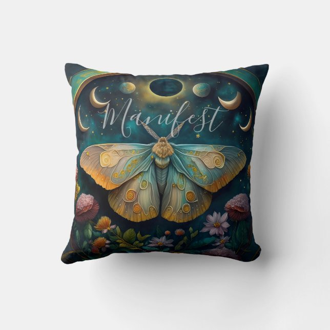 Mystical Moth & Moon Phases Manifest Art Kudde (Baksida)