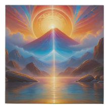 Mystical Mountains Zen Sunrise Abstrakt