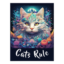 Mystical Native American Pop Art Cat lägg till din Fototryck