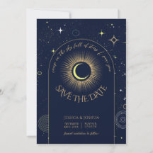 Mystical Navy Blue Arch Stars Celestial Photo