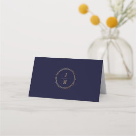 Mystical Navy Blue Golden Inslag Placeringskort