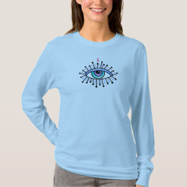 Mystical New Age Andlig Tredje Öga Yoga Blue T Shirt