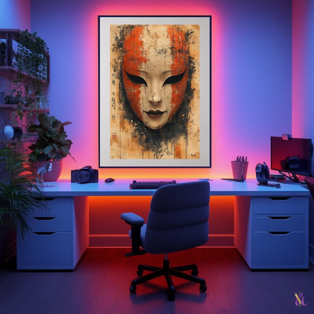 Mystical Noh Mask - Japansk teatralisk elegance Poster (Skapare uppladdad)