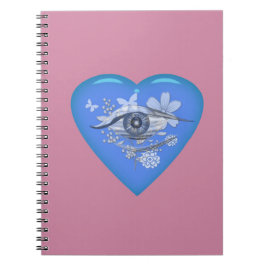 Mystical Öga Blommigt Heart Anteckningsbok