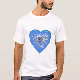 Mystical Öga Blommigt Heart T Shirt